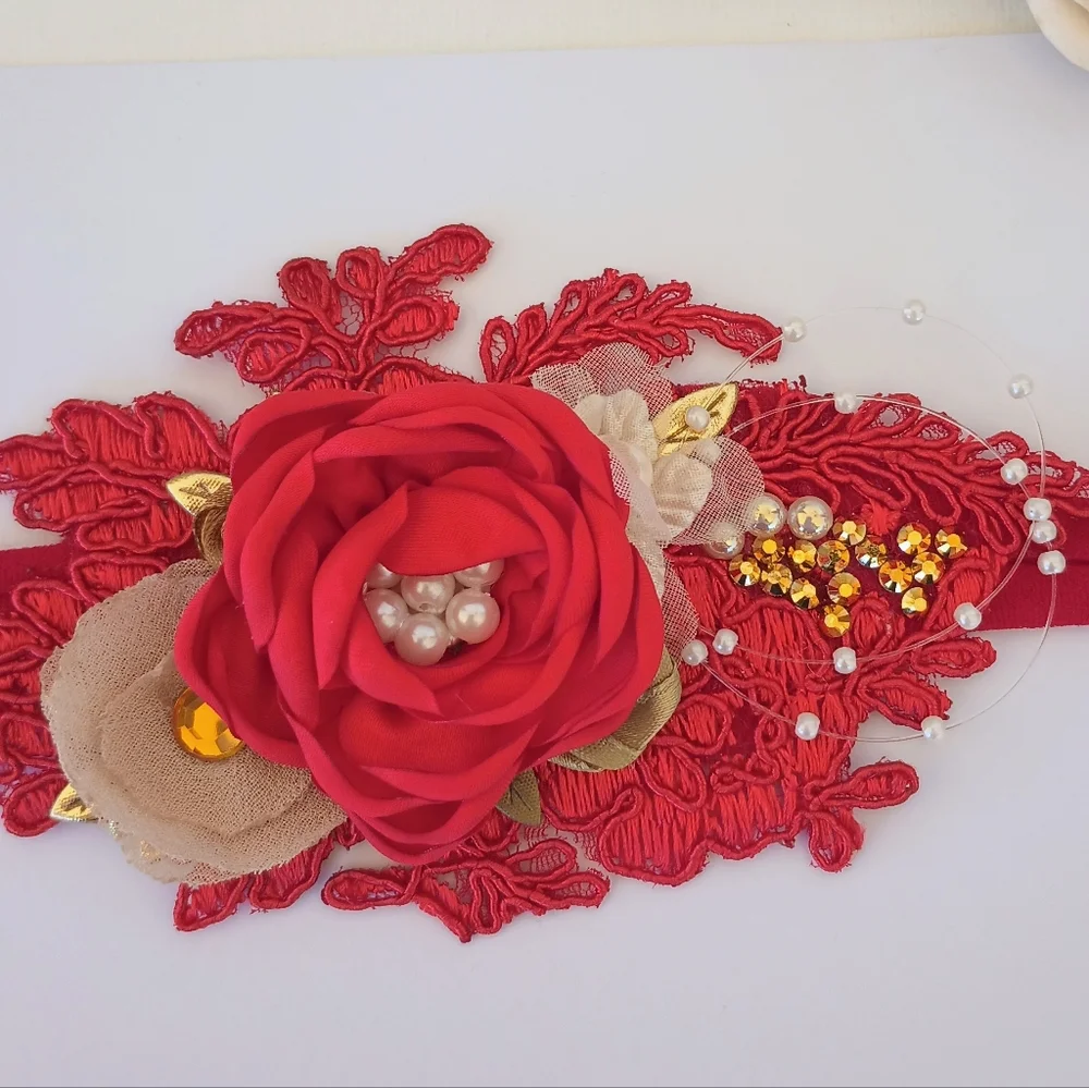 Red Baby Girls Elastic Headband 🎀✨